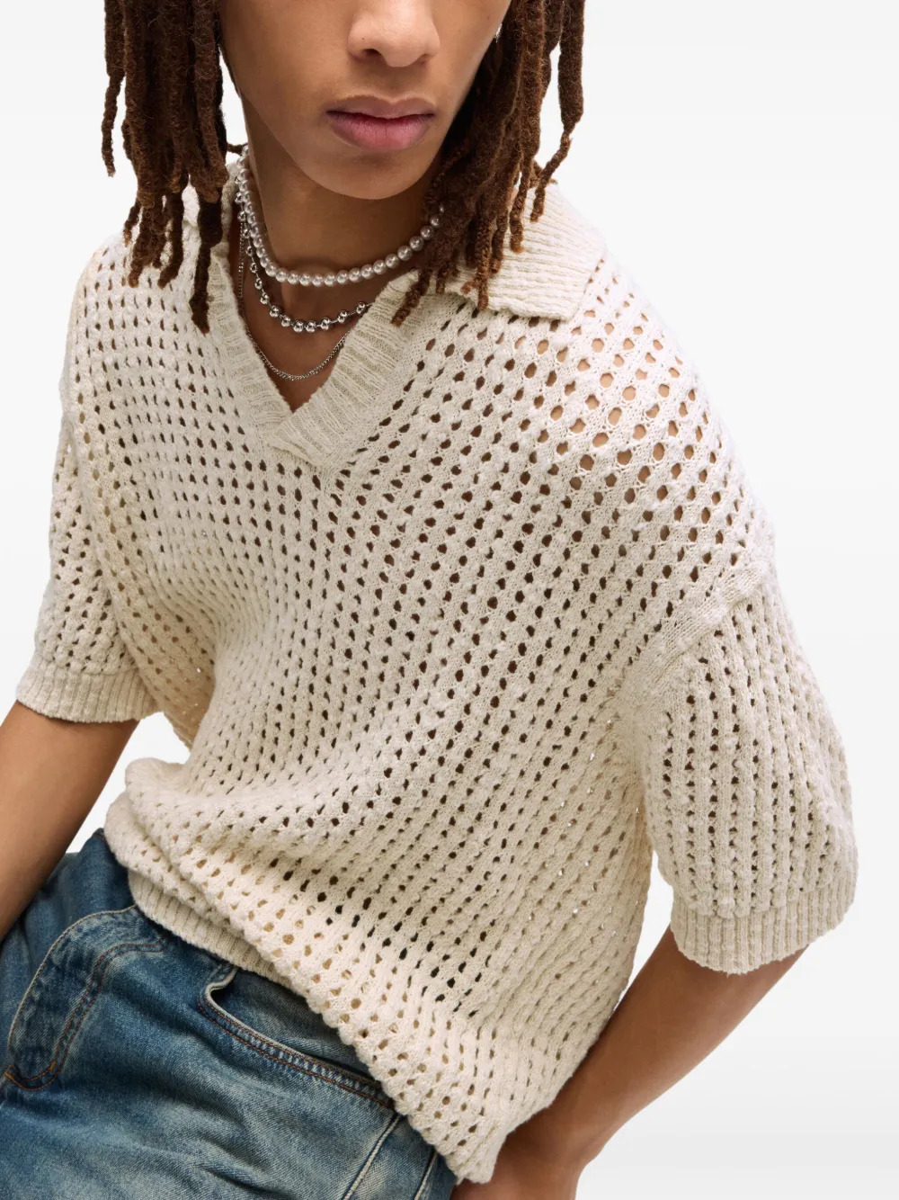 Shop Hugo Boss Crochet Polo Shirt