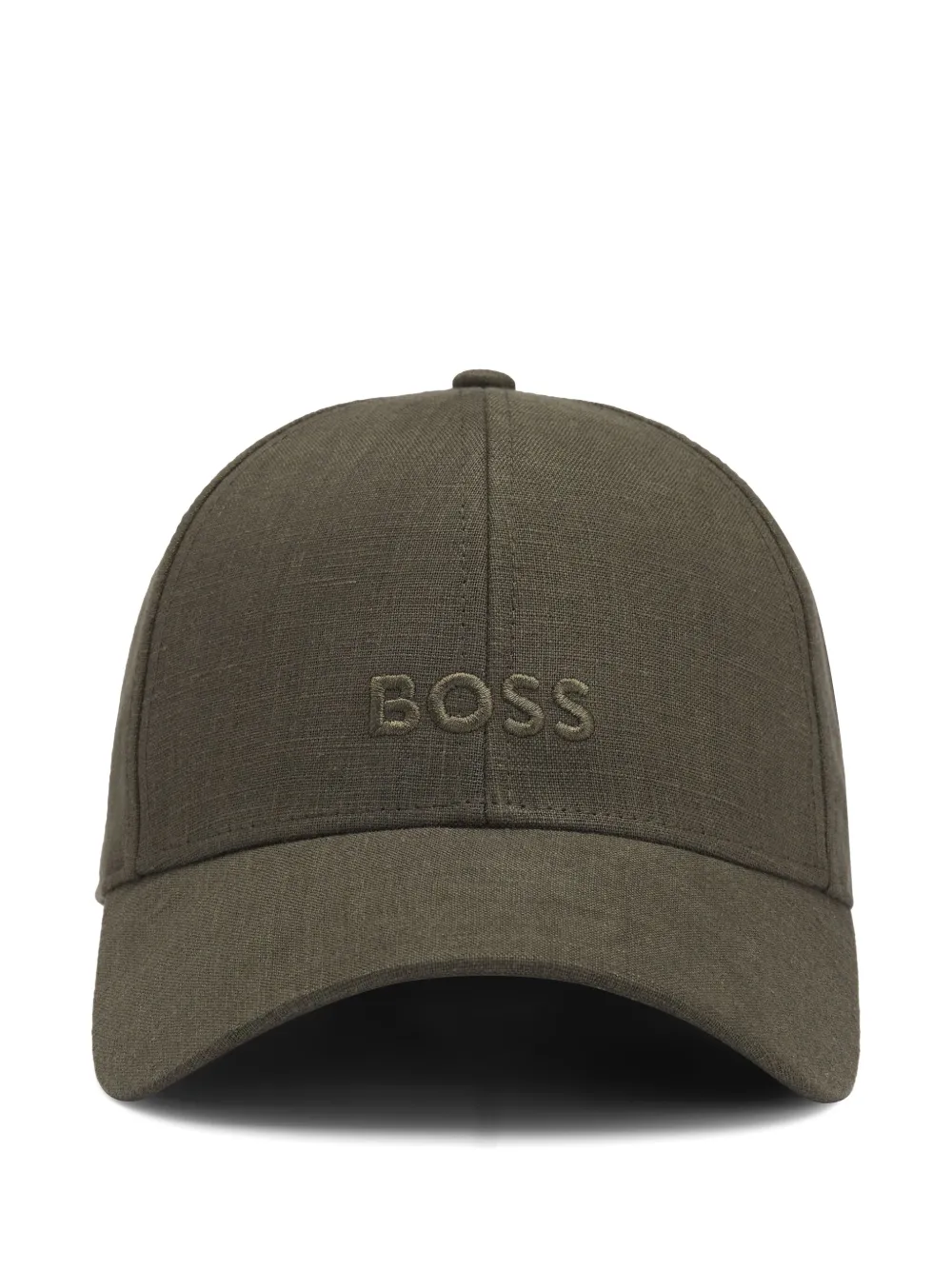 BOSS Boné de linho com bordado | Verde | Image 1