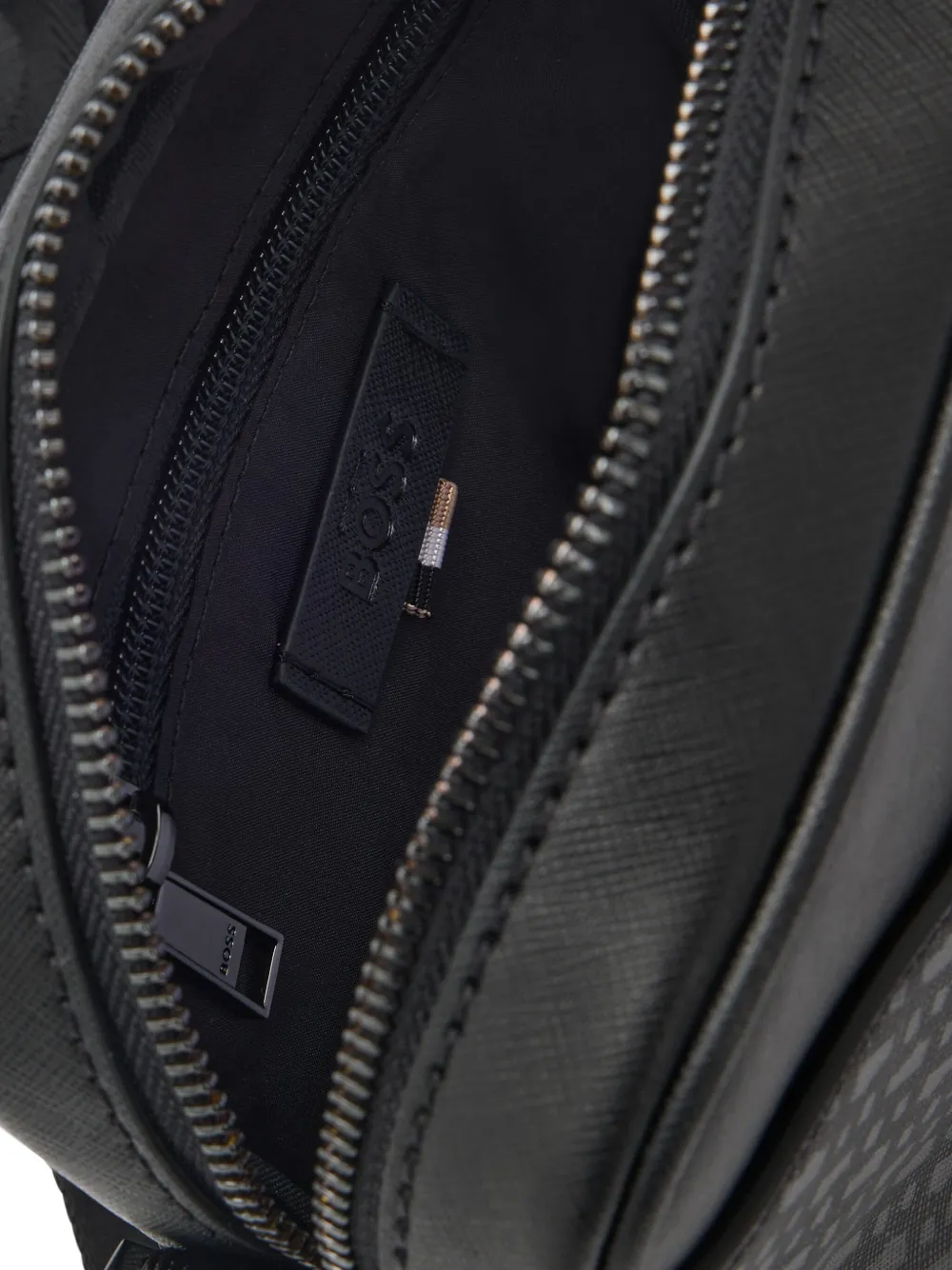 BOSS Reportertas met monogram-print Zwart