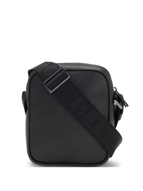 BOSS monogram-pattern reporter bag 