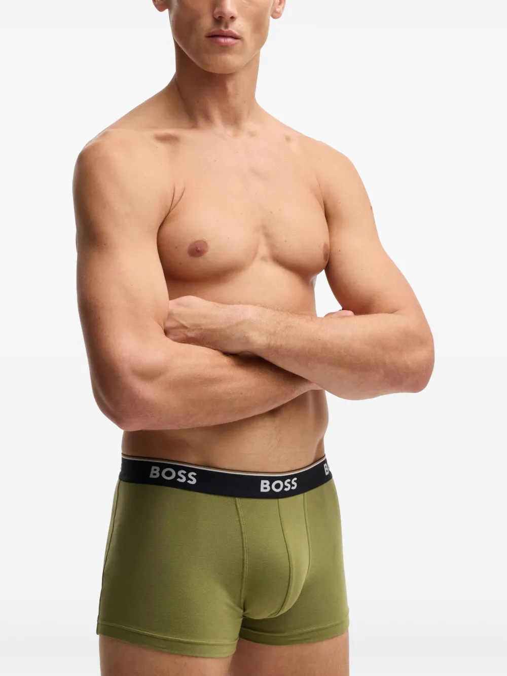 BOSS Drie boxershorts met logoprint Zwart