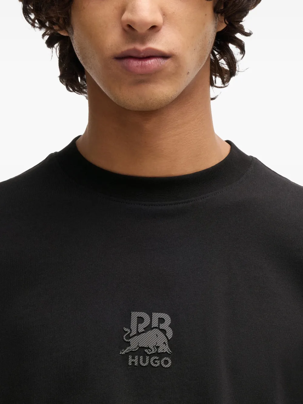 HUGO x RB T-shirt met logo-applicatie Zwart