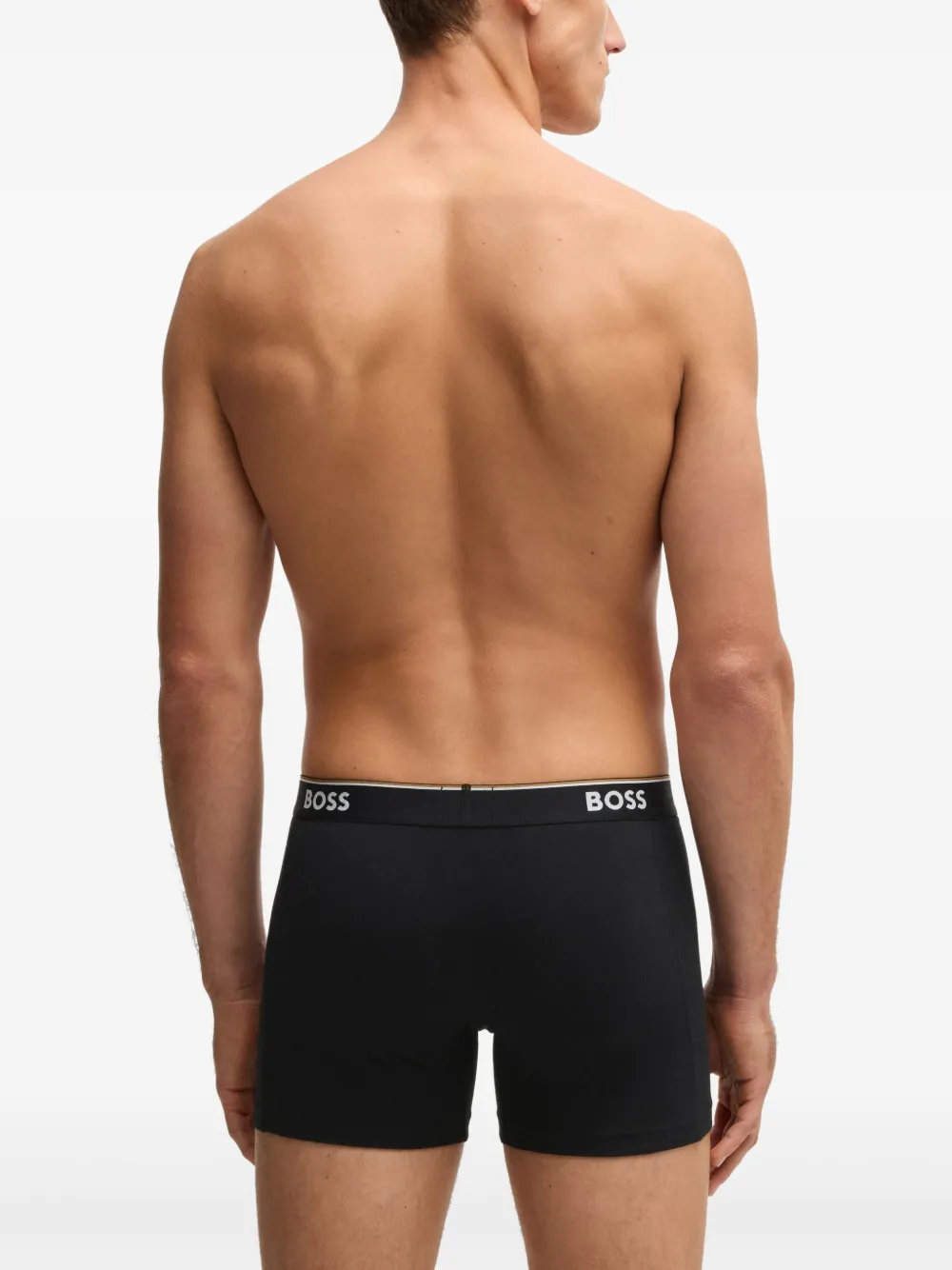 BOSS Drie boxershorts met logoband Zwart