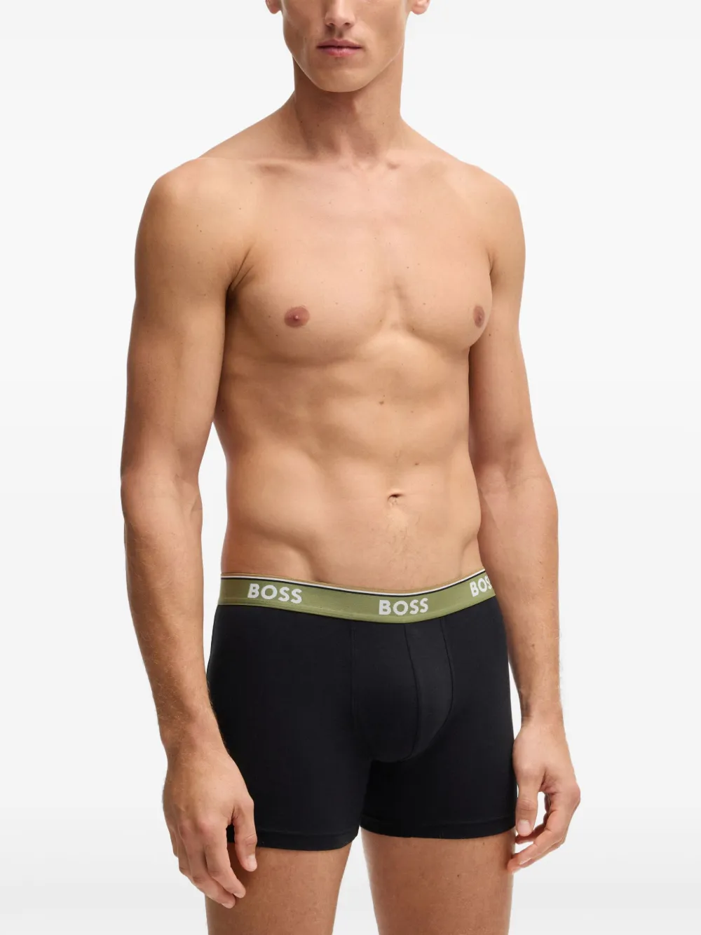 BOSS Drie boxershorts met logoband Zwart