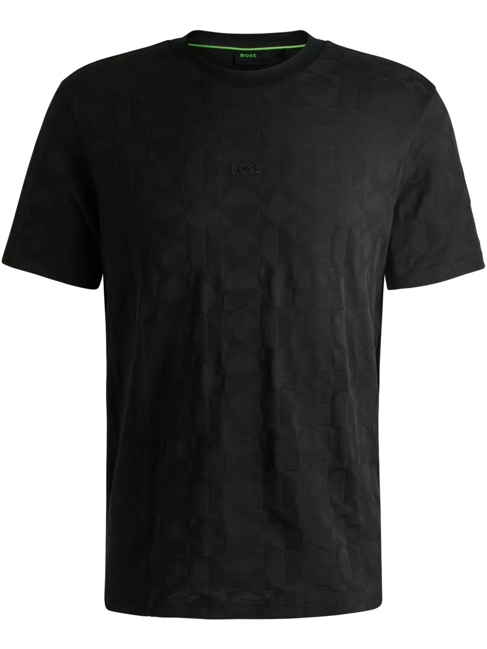 BOSS geometric-jacquard T-shirt | Black | Image 1