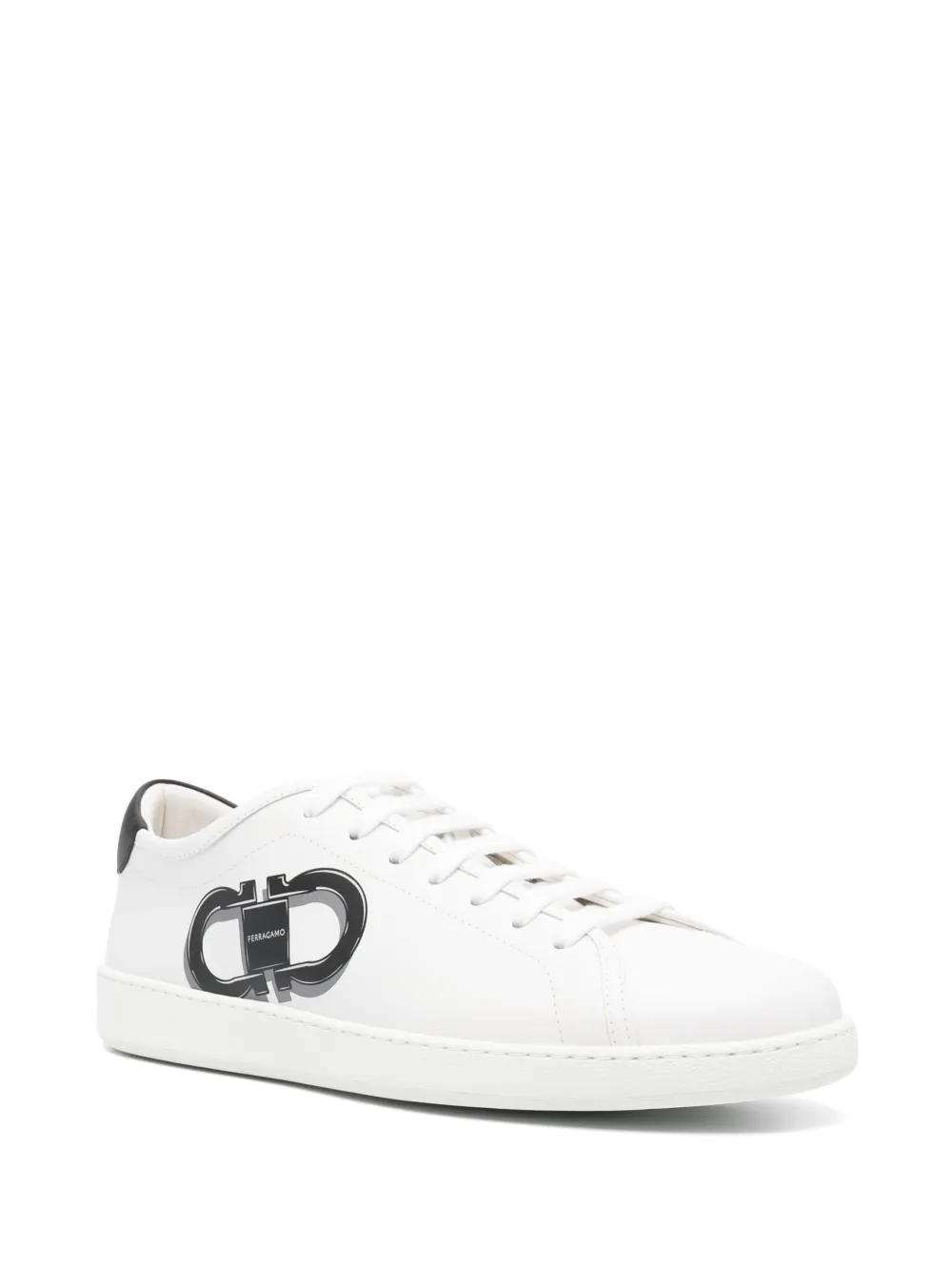 Ferragamo Sneakers met Gancini-patroon - Wit