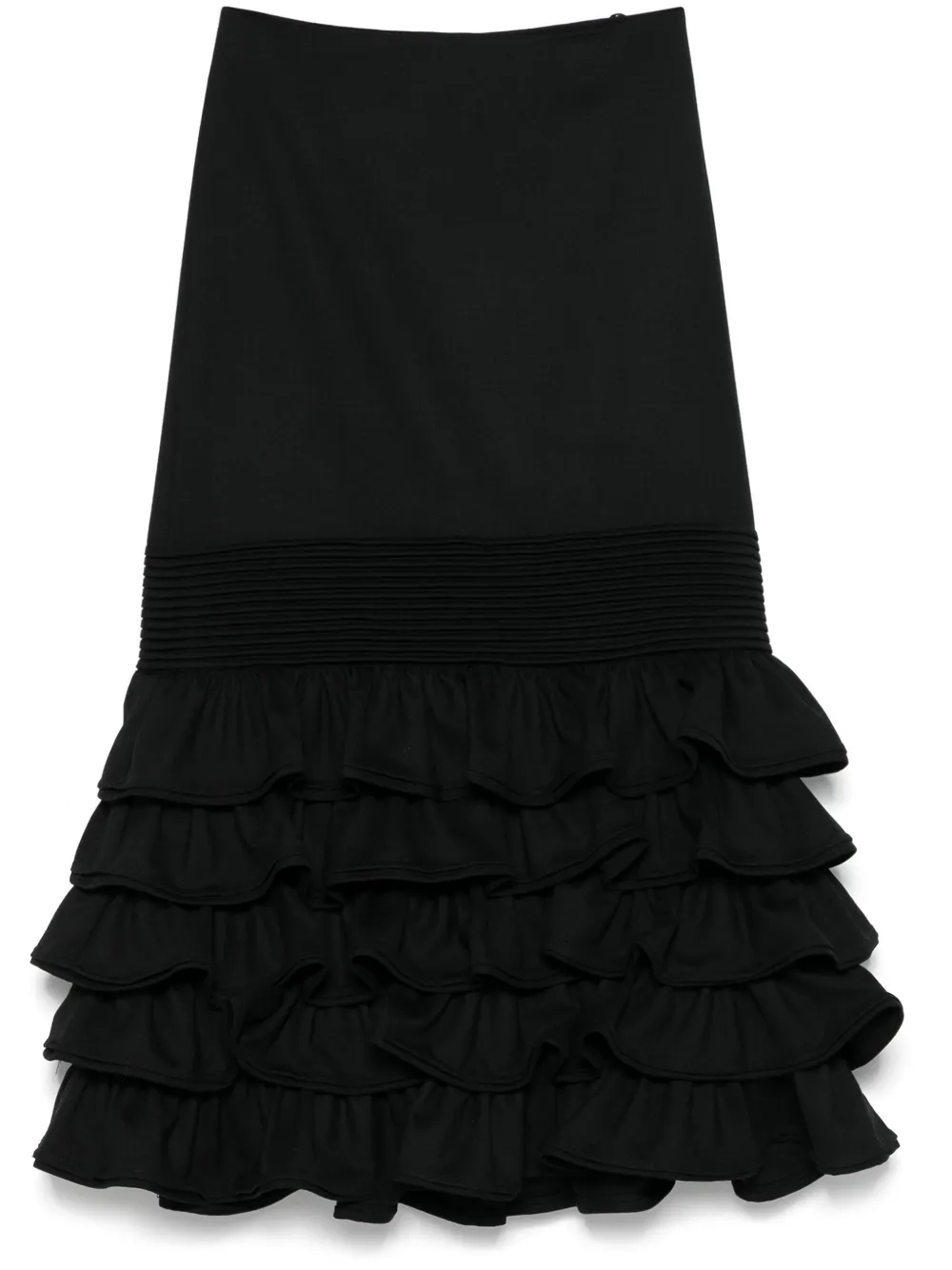 ruffled midi skirt