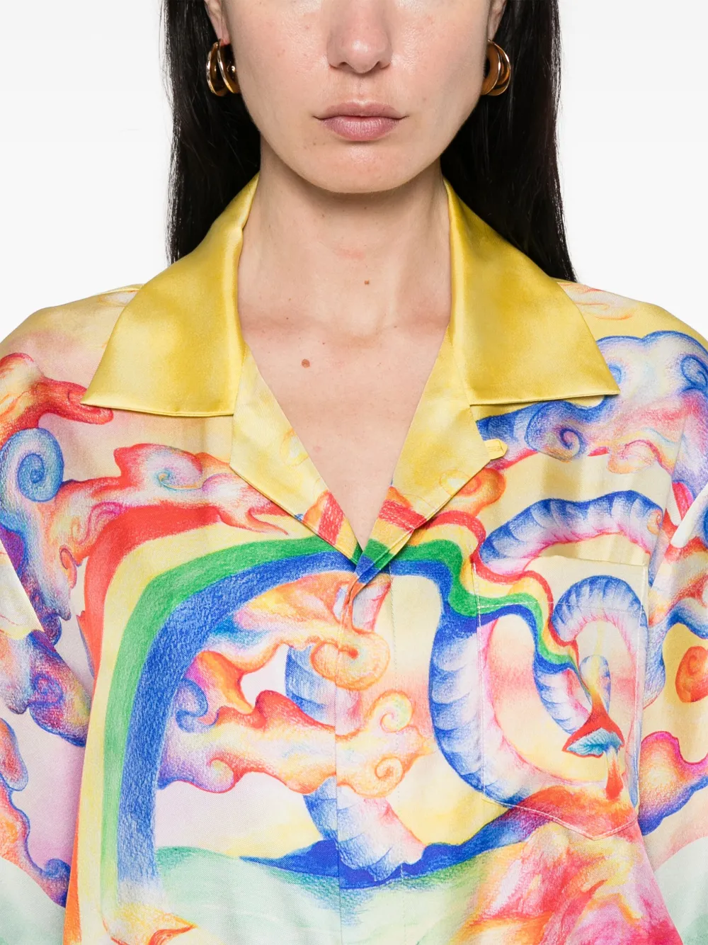 Shop Casablanca Nature's Teacher Shirt In Yellow