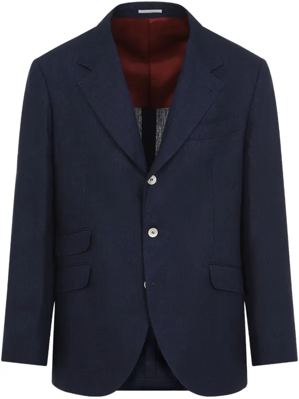Brunello Cucinelli リネンジャケット | ブルー | FARFETCH JP