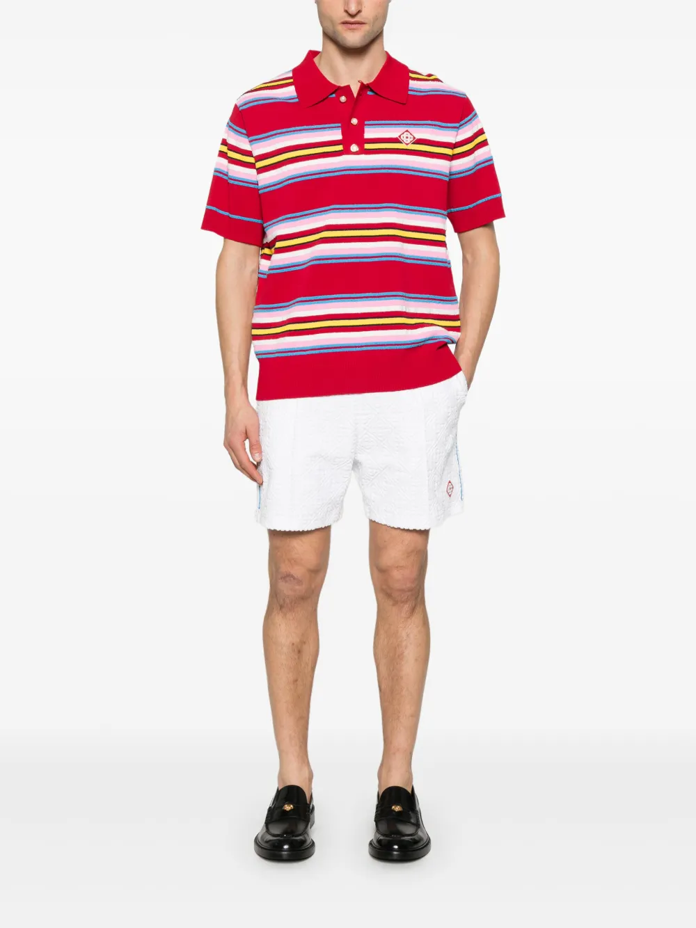 Casablanca Gestreept poloshirt - Rood