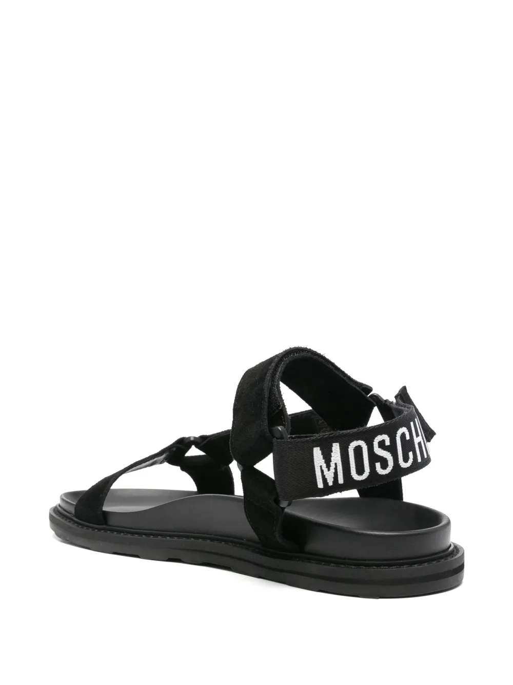 Moschino Sandalen met logo-jacquard Zwart