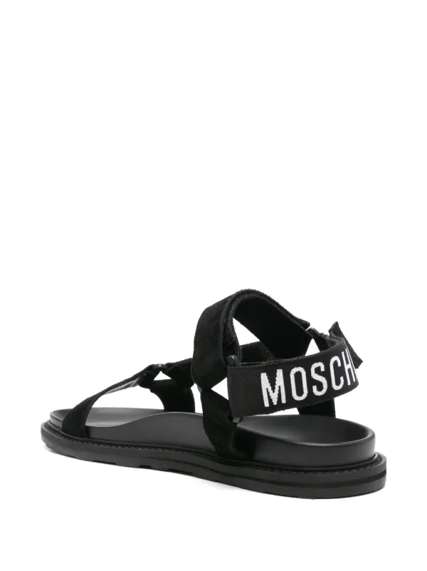 【送料&関税込】Moschino Sandal With Logo Moschino Logo Leather Ankle-Strap Platform Sandals | Saks