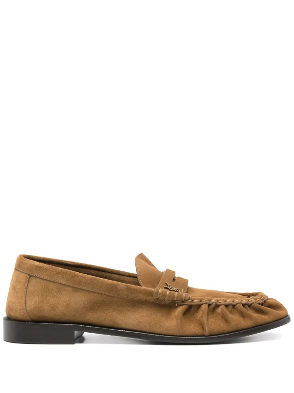 【SAINT LAURENT】logo-appliqued レザー loafers SAINT LAURENT Le Loafer logo-appliquéd leather loafers | NET