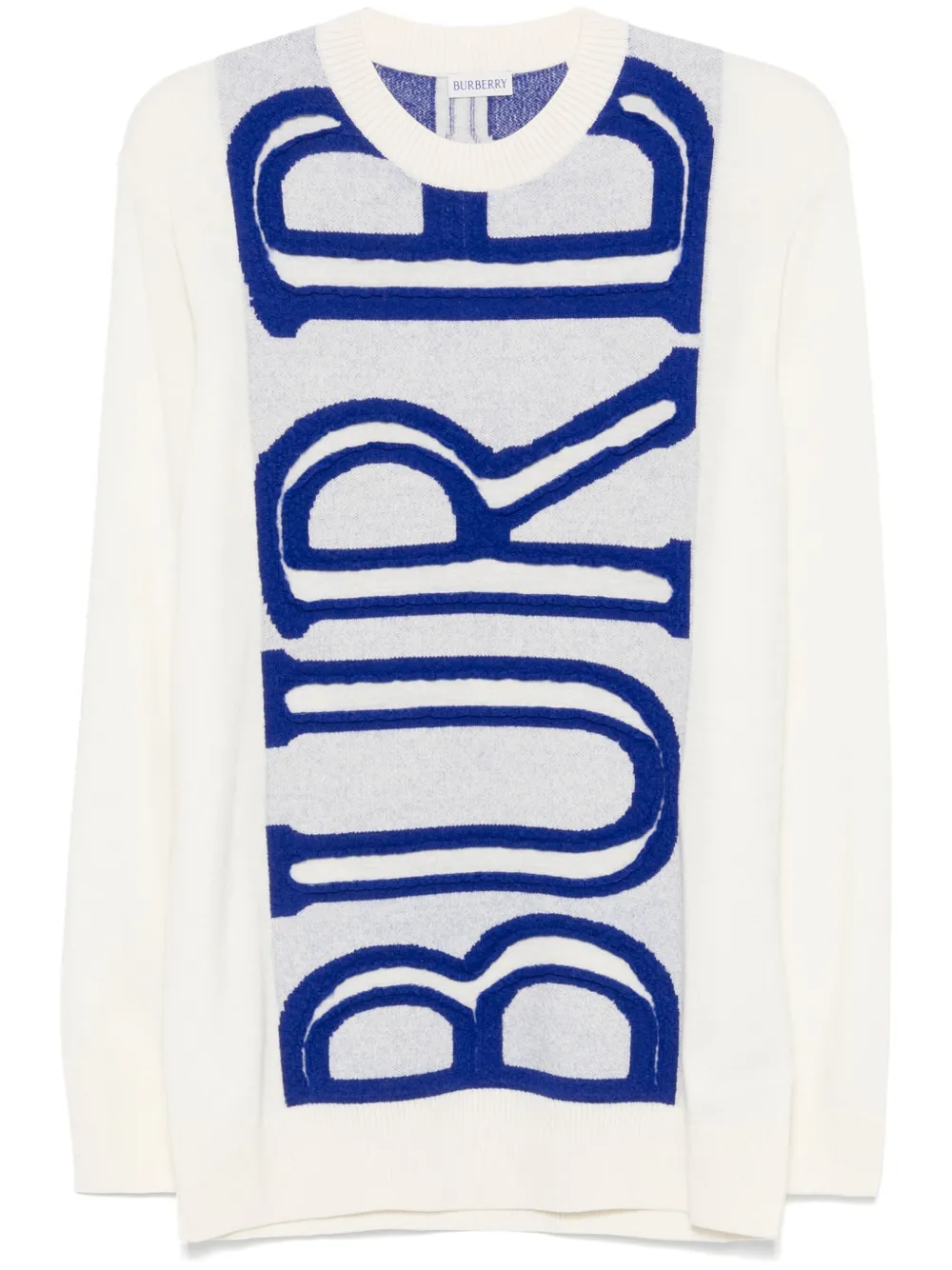 Burberry Sweater met intarsia logo Wit