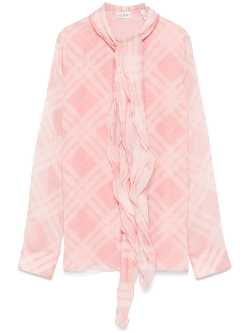 Burberry Geruite blouse Roze