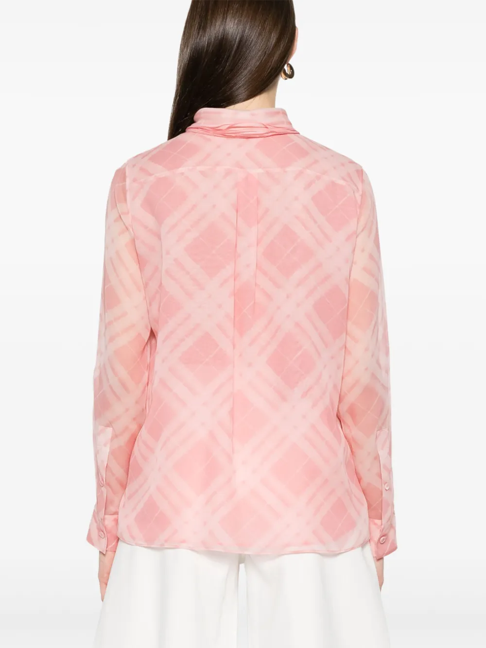 Burberry Geruite blouse Roze