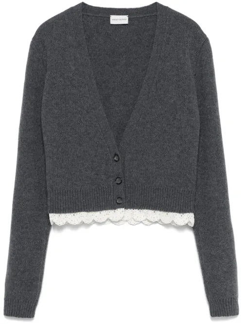 Cardigan en cachemire à bordure en dentelle - Magda Butrym - Modalova