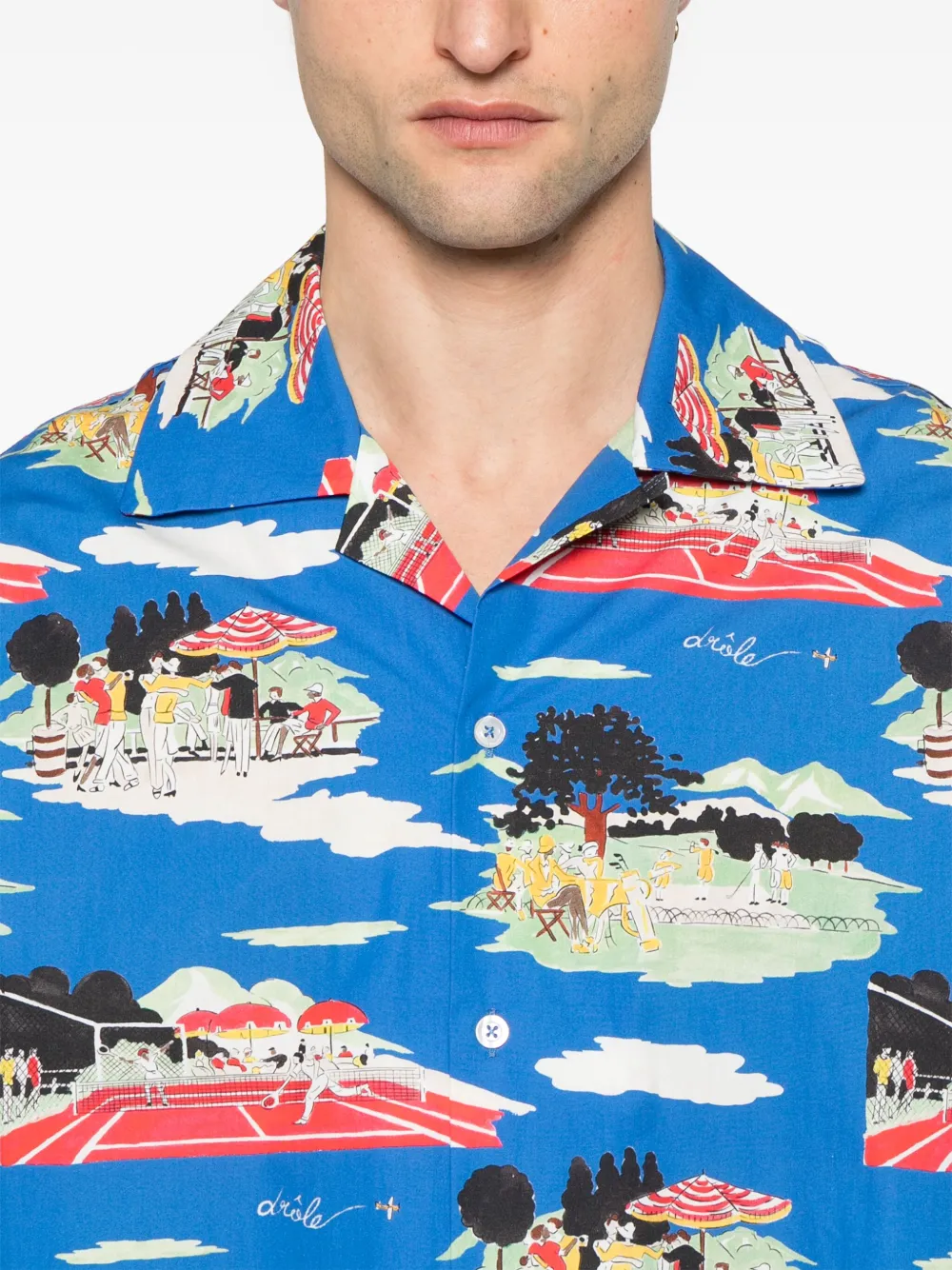 Drôle De Monsieur La Chemise MC Country Club overhemd Blauw