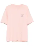 Drôle De Monsieur Le T-shirt Slogan Cursive T-shirt - Pink