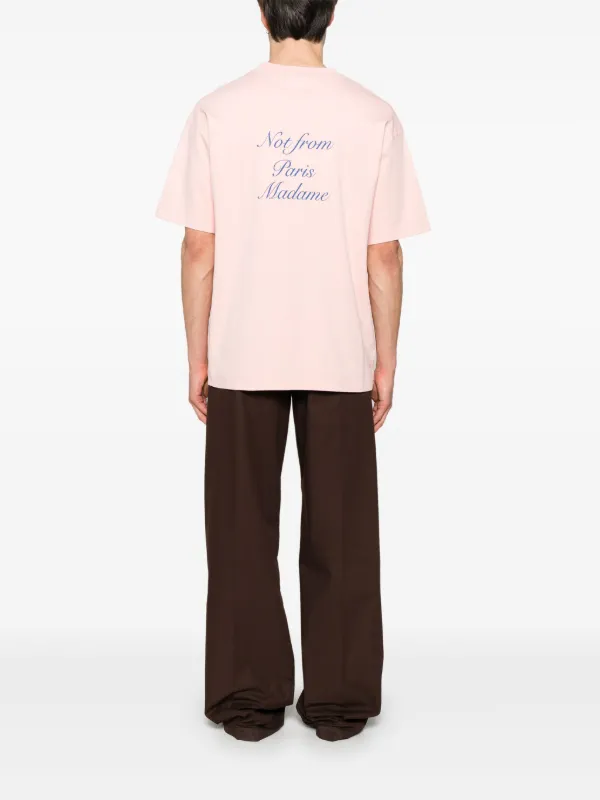 Tシャツ・カットソー DROLE DE MONSIEUR Le T-SHIRT Slogan Pique (HTS262CO167 OW) Drôle De Monsieur Le T-shirt Slogan Cursive T-shirt | Pink