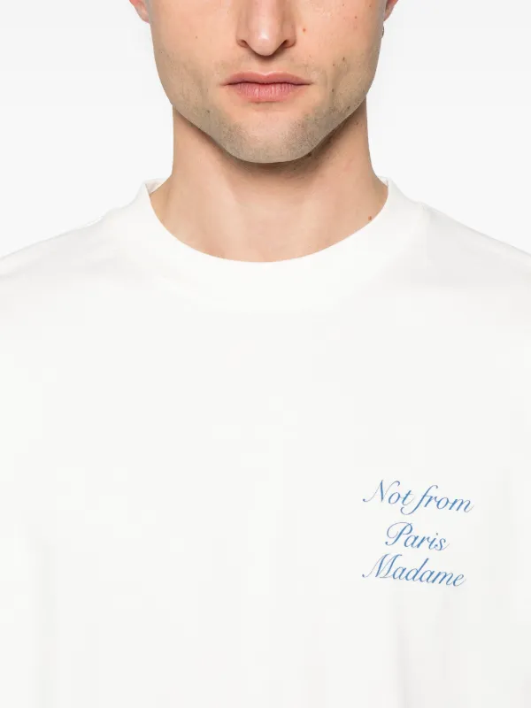 Drôle De Monsieur Le T-shirt Slogan Cursive T-shirt | White