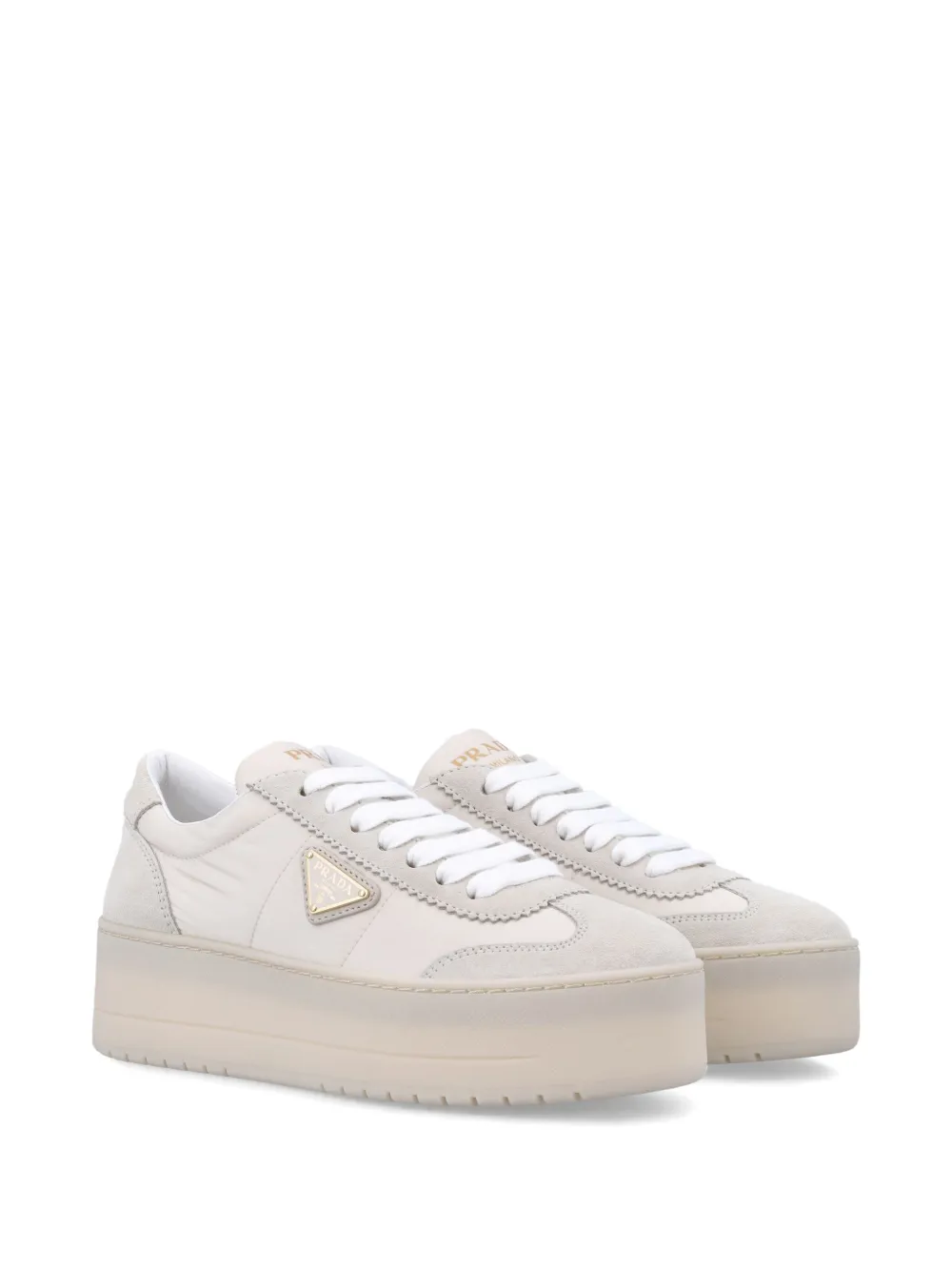 Prada triangle-logo sneakers - Beige