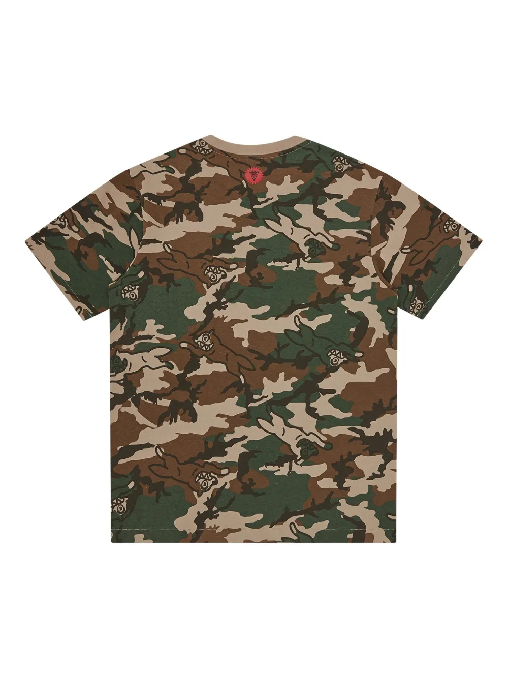 ICECREAM T-shirt met camouflageprint - Beige