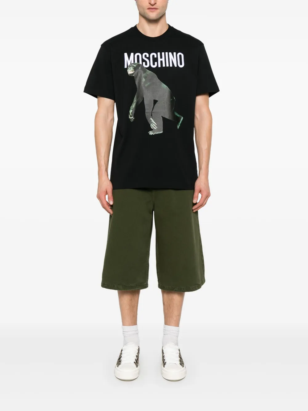 Moschino T-shirt met grafische print - Zwart