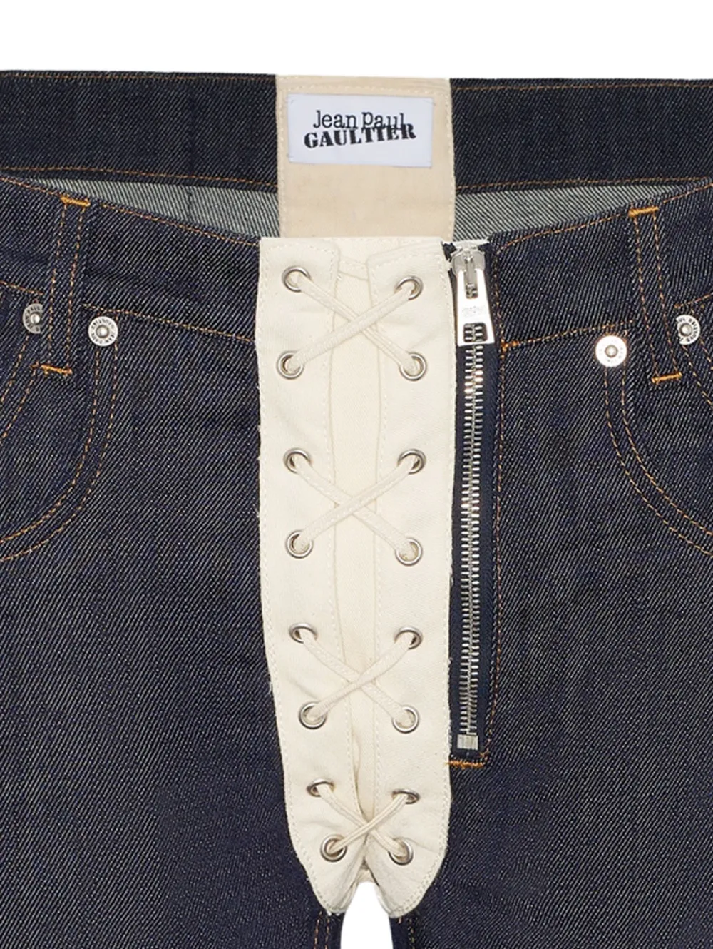 Jean Paul Gaultier Jeans met veters Blauw