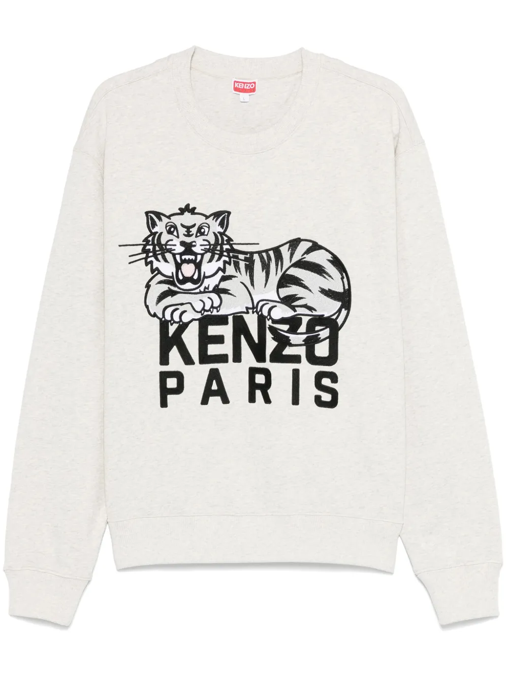 Kenzo Happy Tiger sweater met borduurwerk Grijs