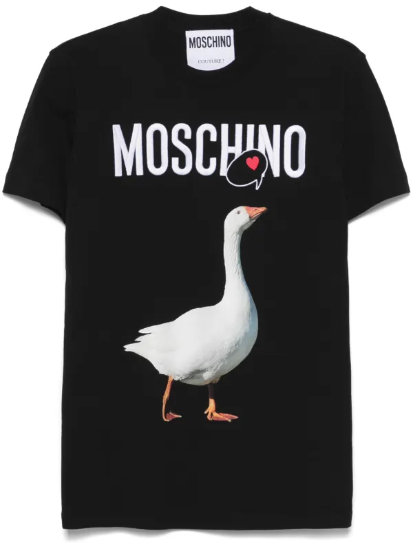 【関税込み】Moschino ブラック 刺繍 グラフィックTシャツ Moschino グラフィック Tシャツ | ブラック | FARFETCH JP