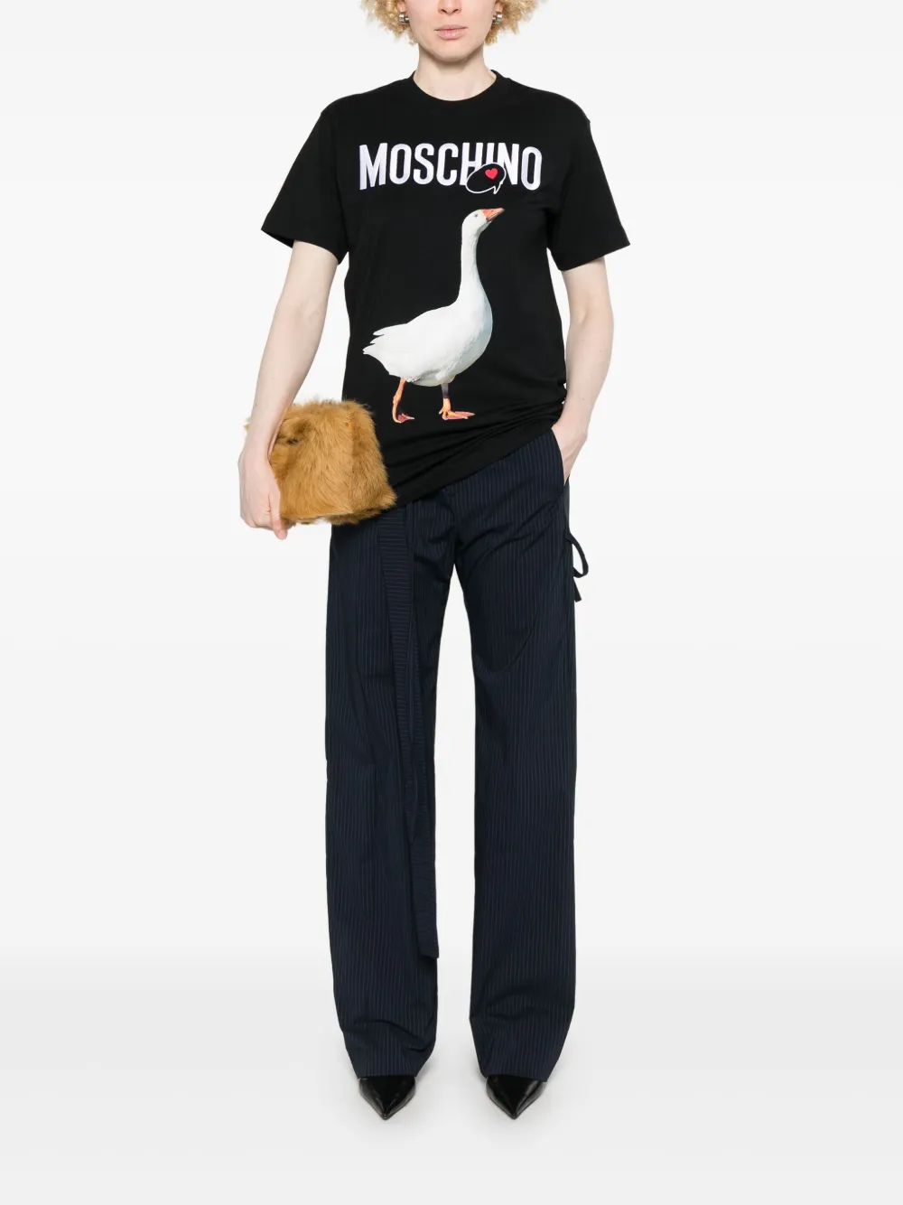 Moschino T-shirt met grafische print - Zwart