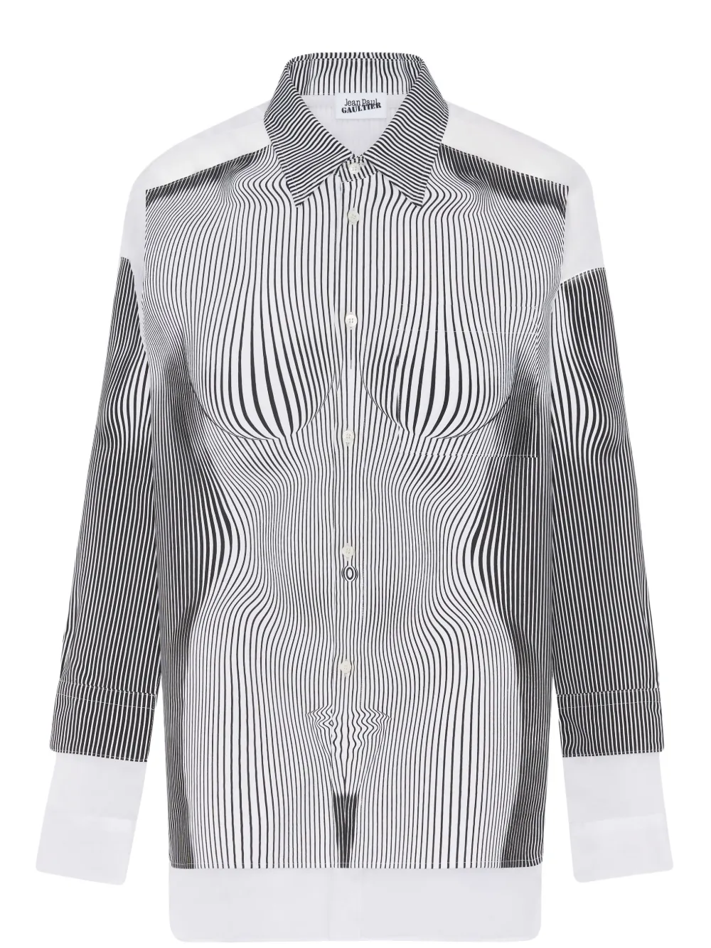 Jean Paul Gaultier The Petit Grand Pinstripe Body Morphing shirt - Wit