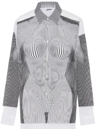 Jean Paul Gaultier The Petit Grand Pinstripe Body Morphing Shirt