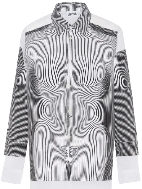 Jean Paul Gaultier camisa The Petit Grand Pinstripe Body Morphing