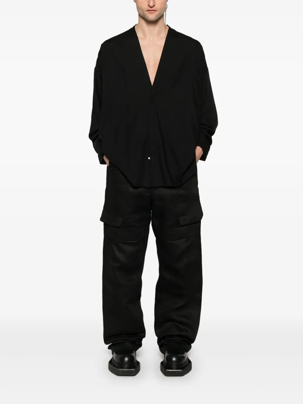 Rick Owens Larry overhemd - Zwart