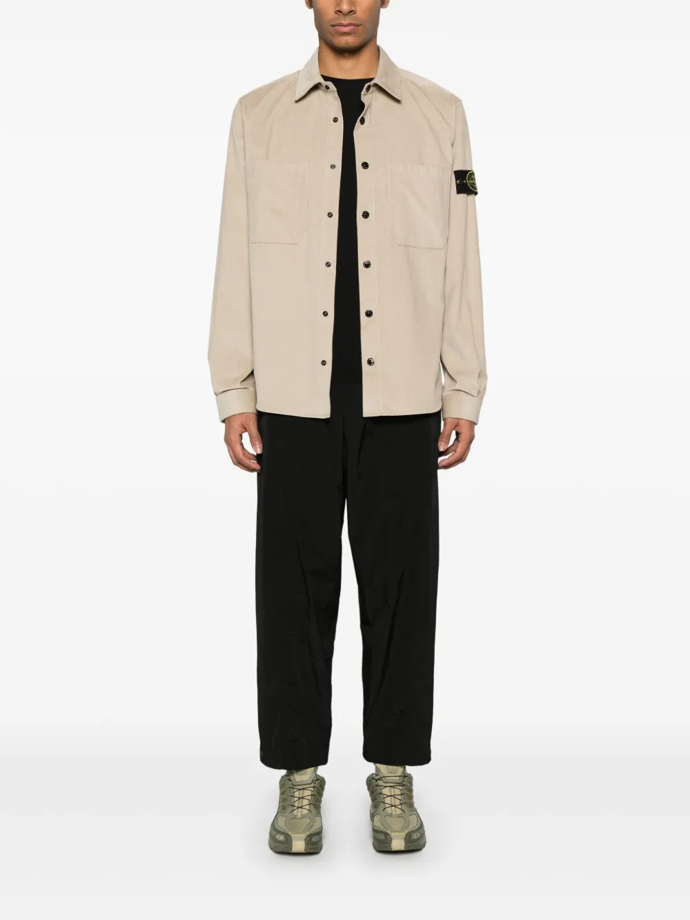 Stone Island Ribfluwelen overhemd - Beige