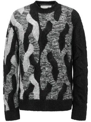 Black Distressed Sweater by Feng Chen Wang on Sale
