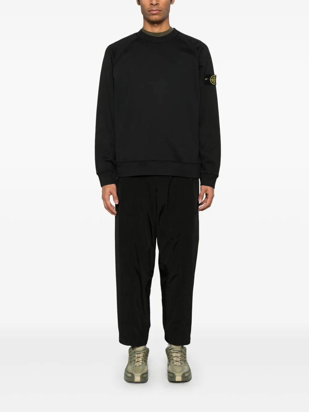 Stone Island Sweater met Compass-logopatch - Zwart