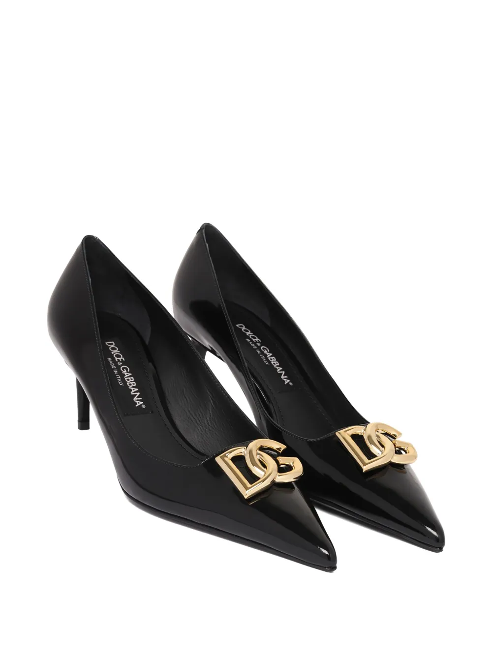 Dolce & Gabbana 90mm logo-plaque pumps Black