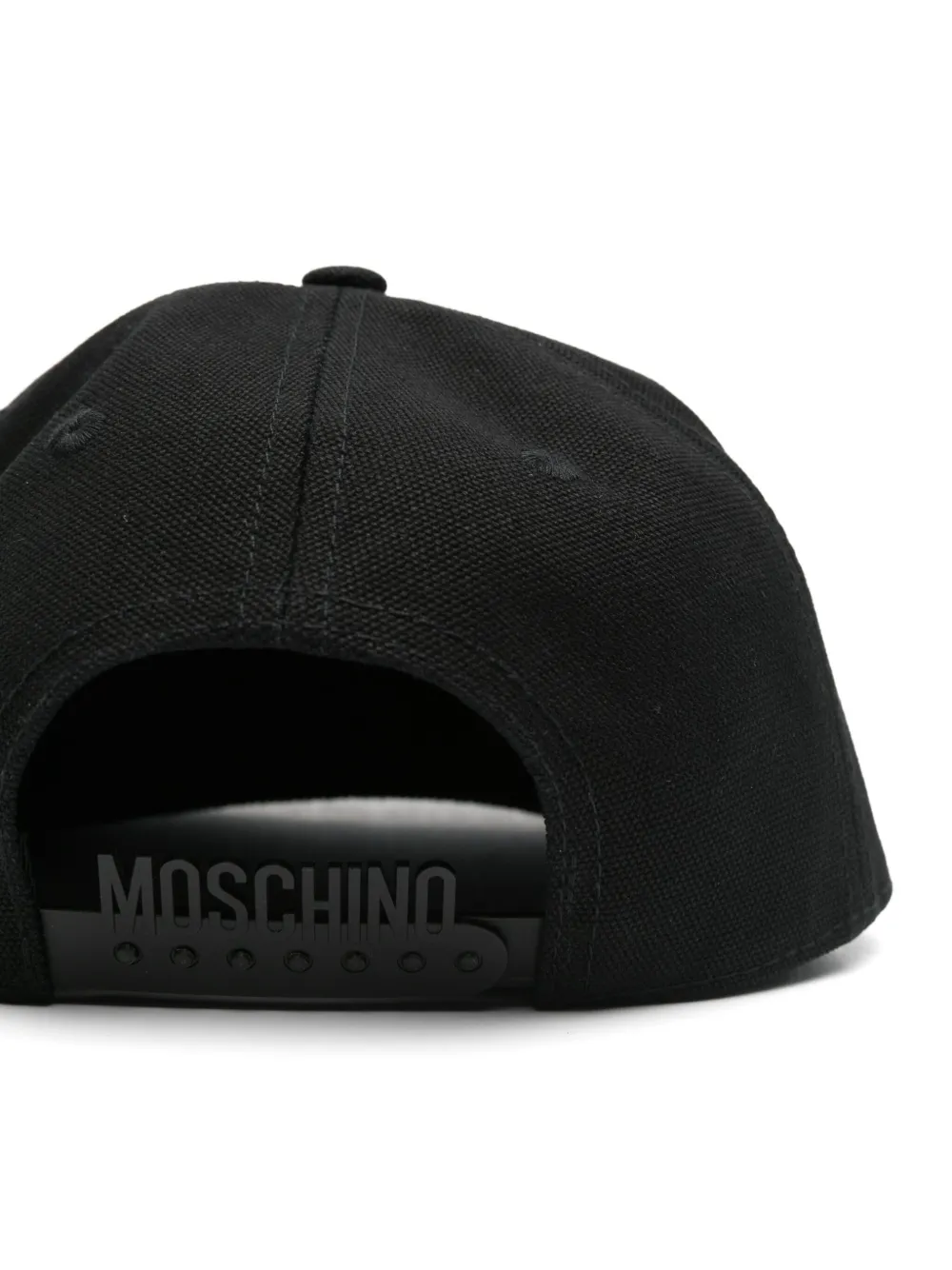 Moschino Canvas hoed met geborduurd logo - Zwart