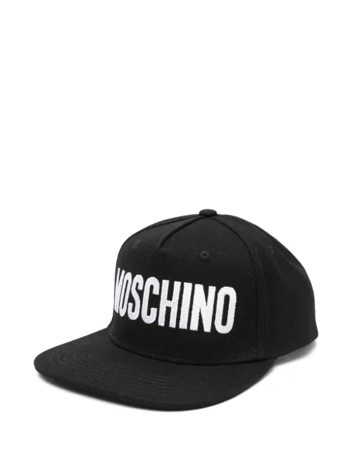 Chapeau en toile à logo brodé - Moschino - Modalova
