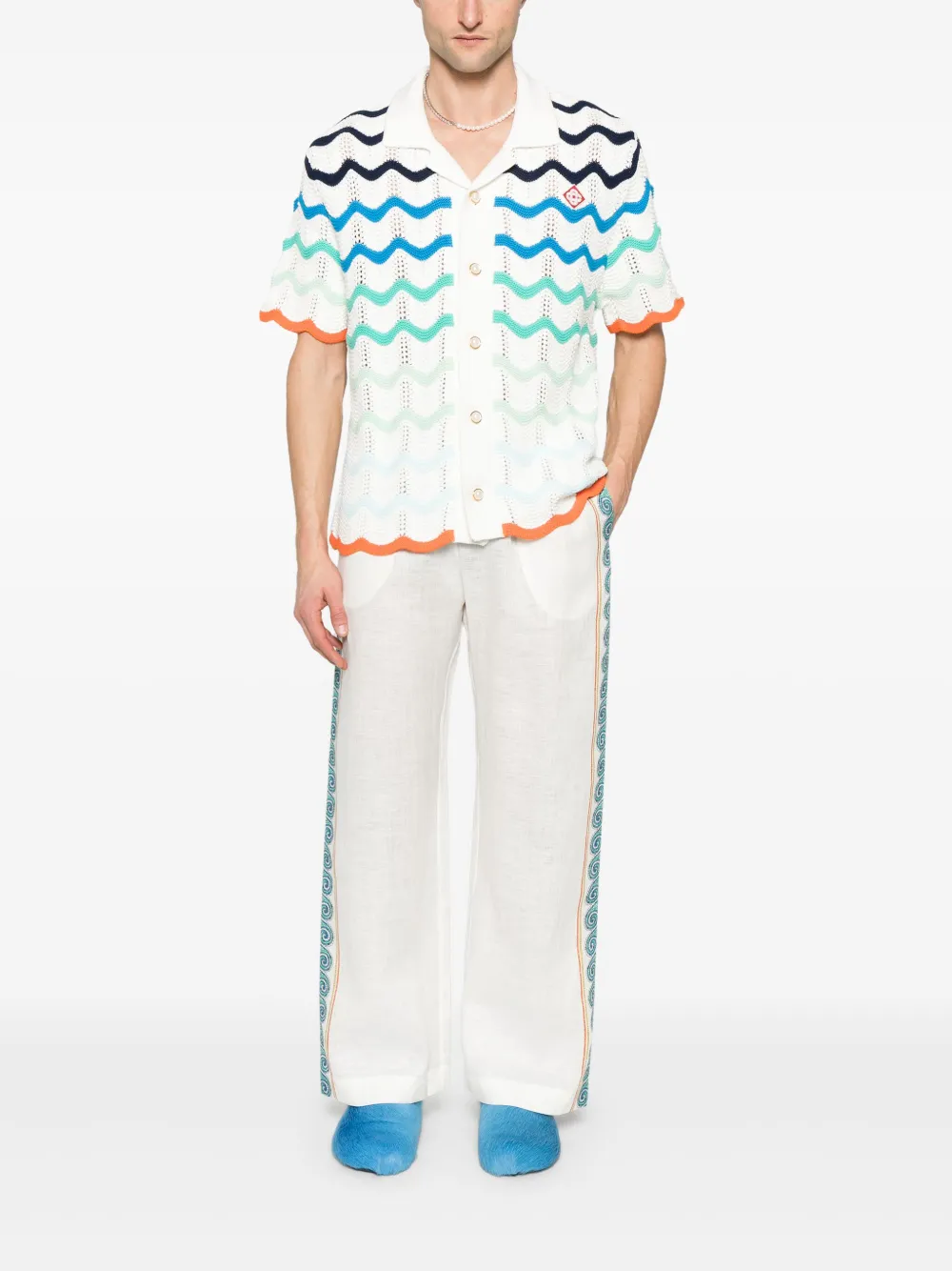 Casablanca Greco Wave broek - Wit