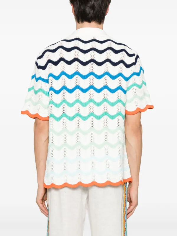 [CASABLANCA]「グラデーションウェーブ」シャツ Casablanca Gradient Wave Shirt | White | FARFETCH