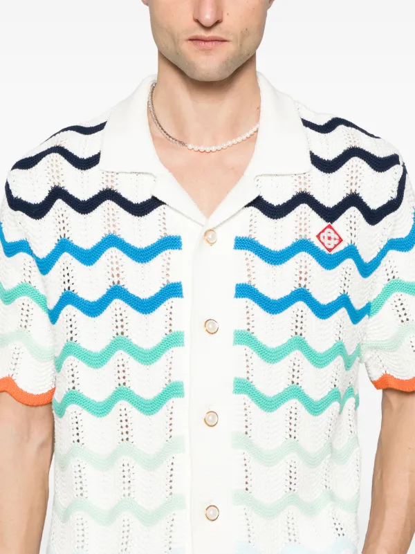 Casablanca Gradient Wave Shirt | White | FARFETCH AE