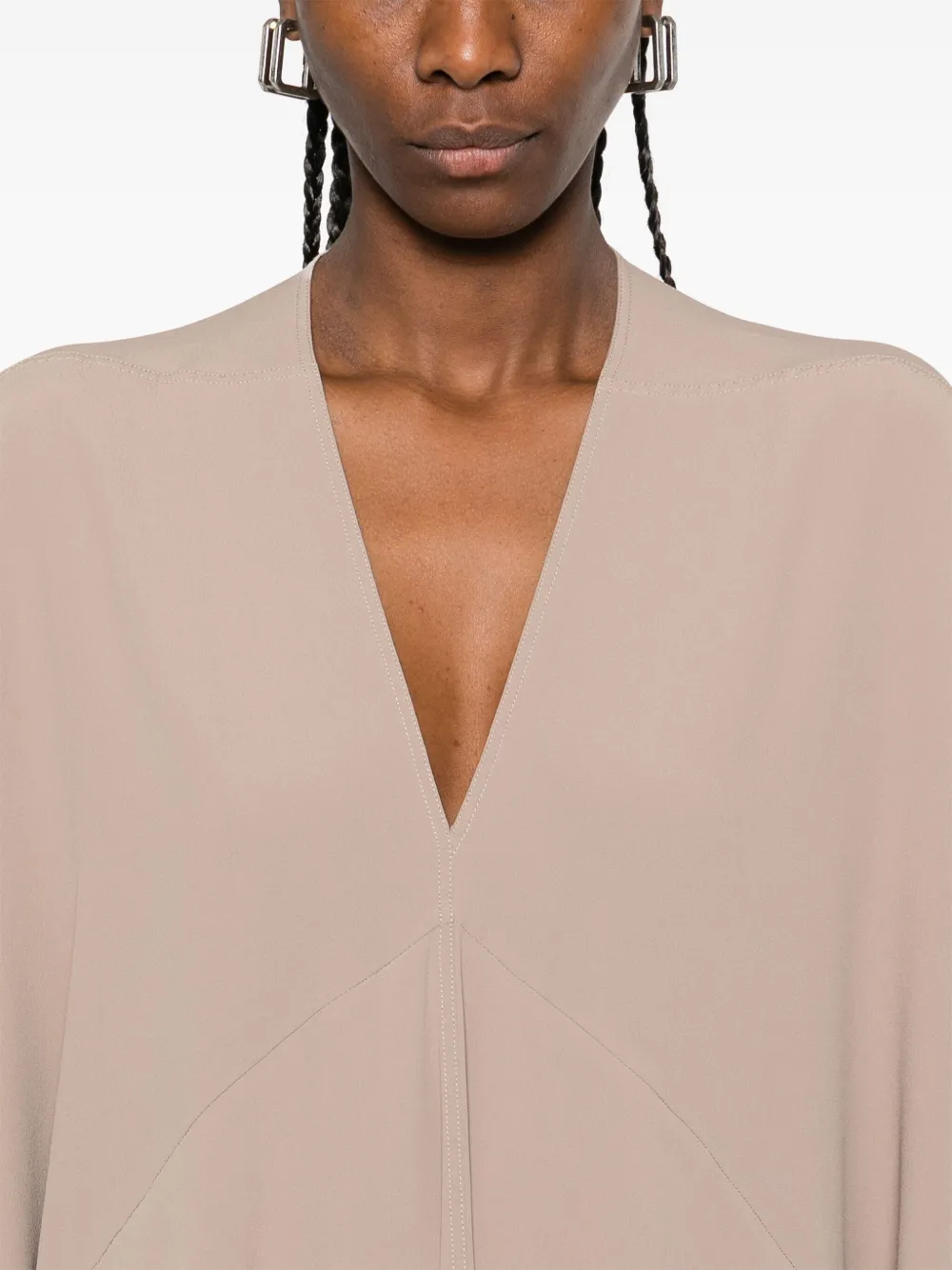 Rick Owens Tommykite midi-jurk met V-hals Bruin