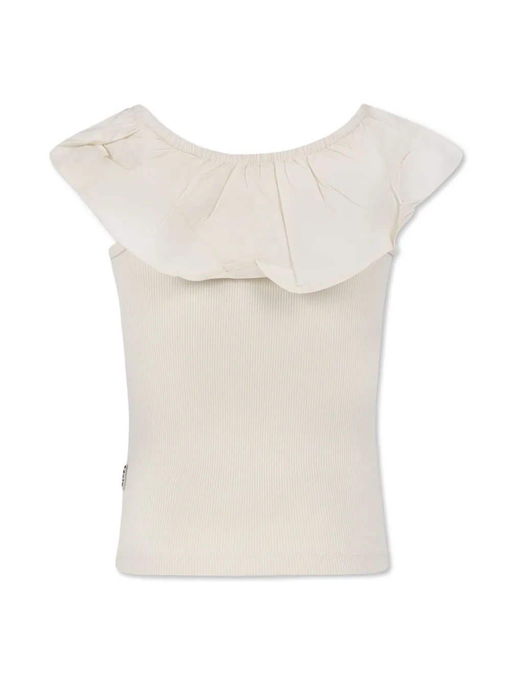 Molo ruffle-detailing T-shirt - Beige