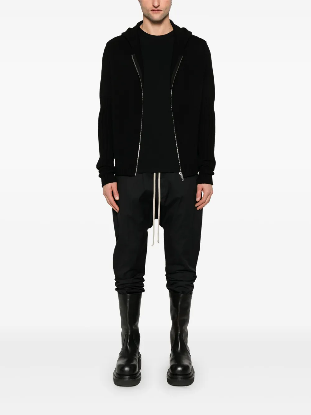 Rick Owens Hoodie met rits - Zwart