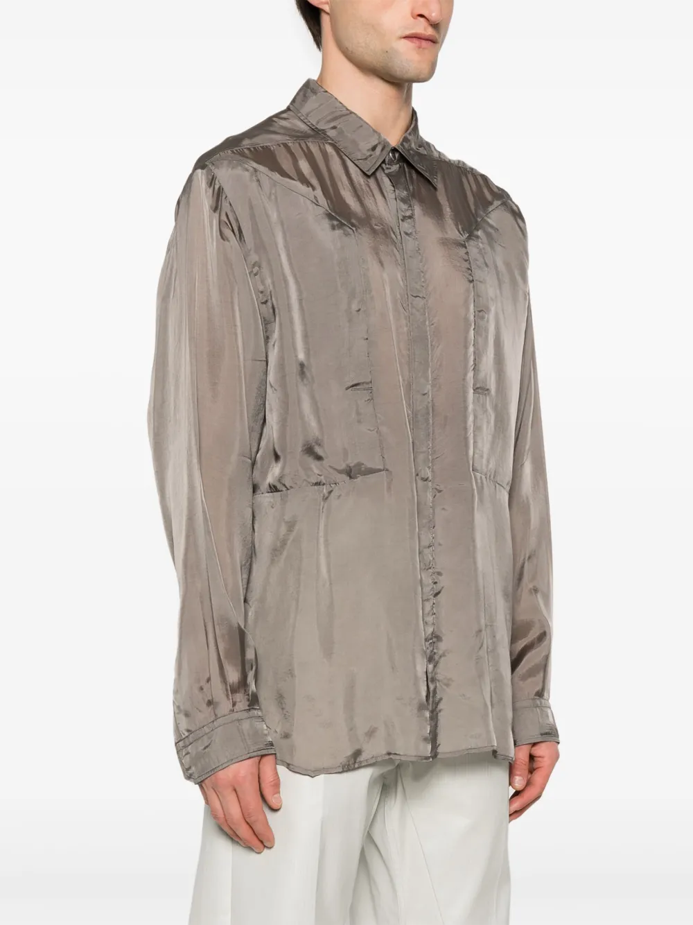 Rick Owens Jumbo Fogpocket overhemd Beige
