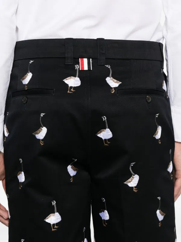 【関税&送料込】Thom Browne Shorts THOM BROWNE Striped waffle-knit cotton drawstring shorts